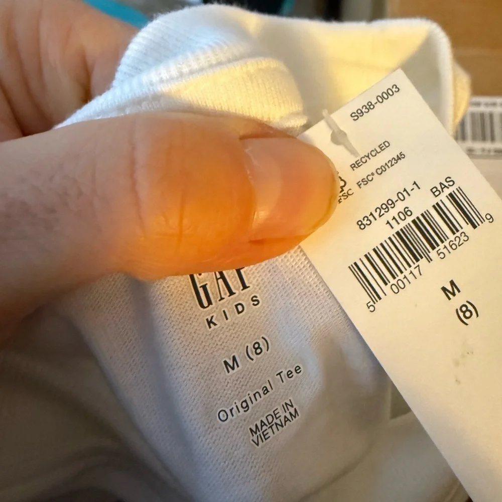 Nwt Gap Kids White Cotton Original Tee